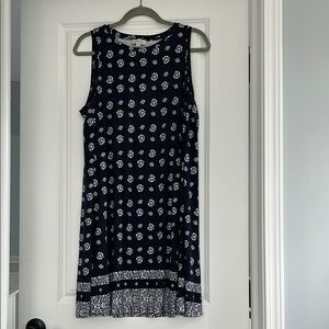 Navy Floral Sleeveless Dress